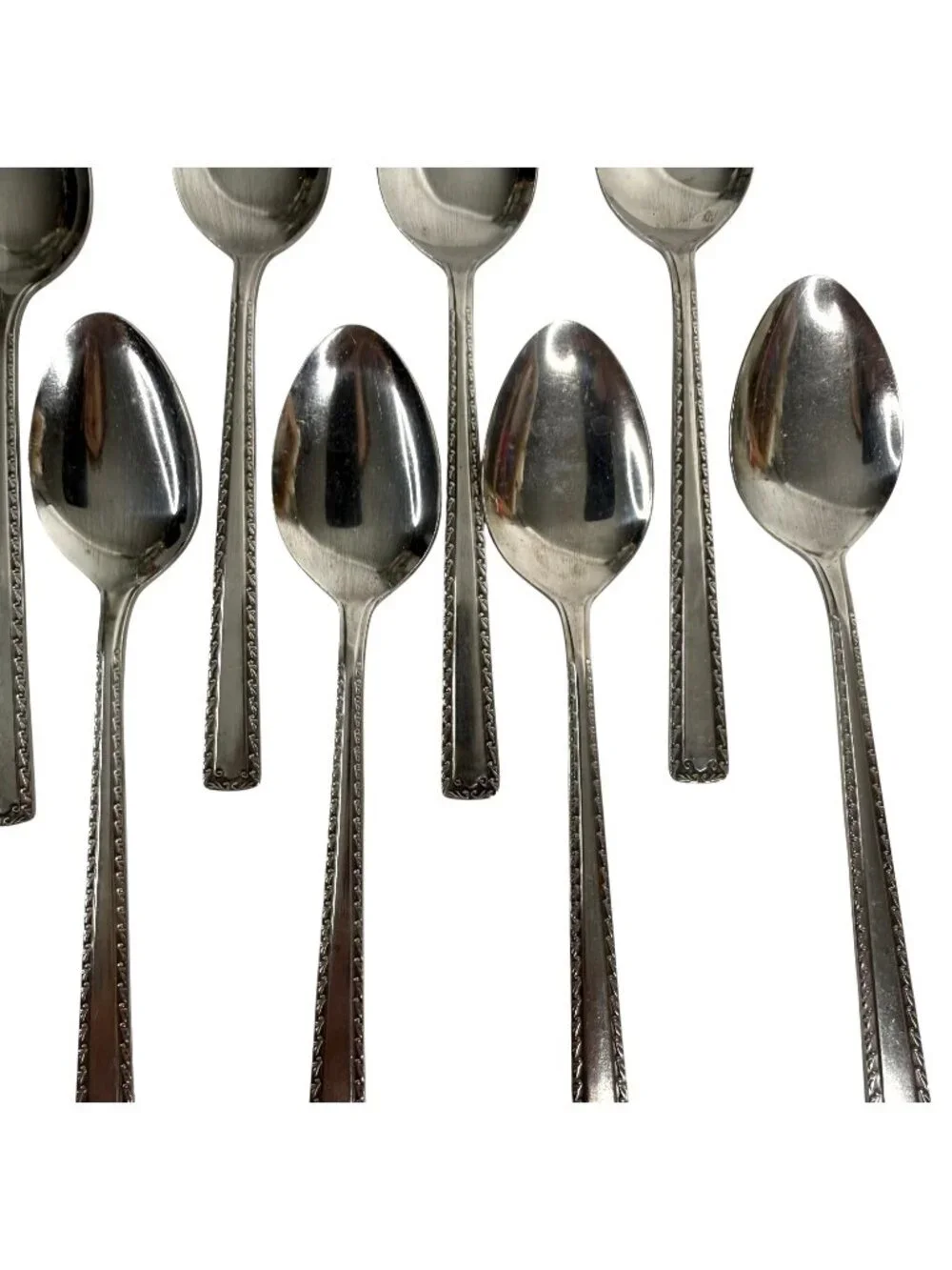 8 VTG‎ Watertown Stainless Steel Flatware Place Oval Soup Spoons Set Made Japan